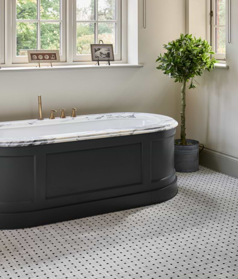 Long Island Marble Honed Finish Wicker Mosaic