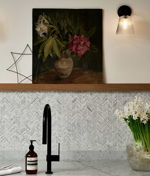 Athens Carrara Marble Mosaic