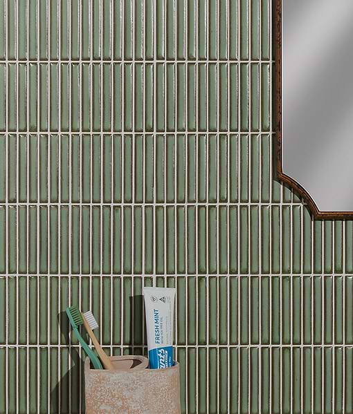Bamboo Lustre Porcelain Mosaic Avocado