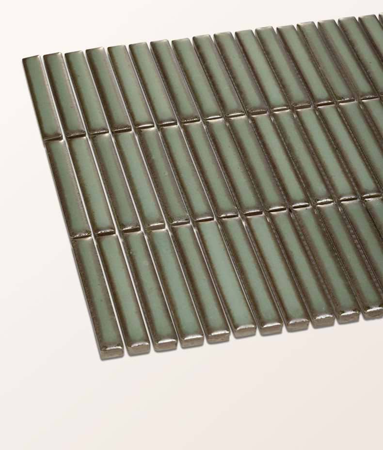 Bamboo Lustre Porcelain Mosaic Avocado