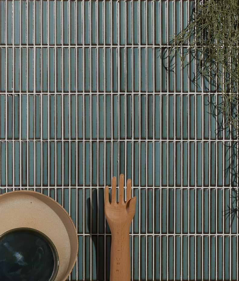 Bamboo Lustre Porcelain Mosaic Teal