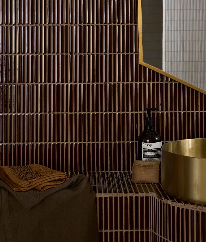 Bamboo Porcelain Mosaic Caramel