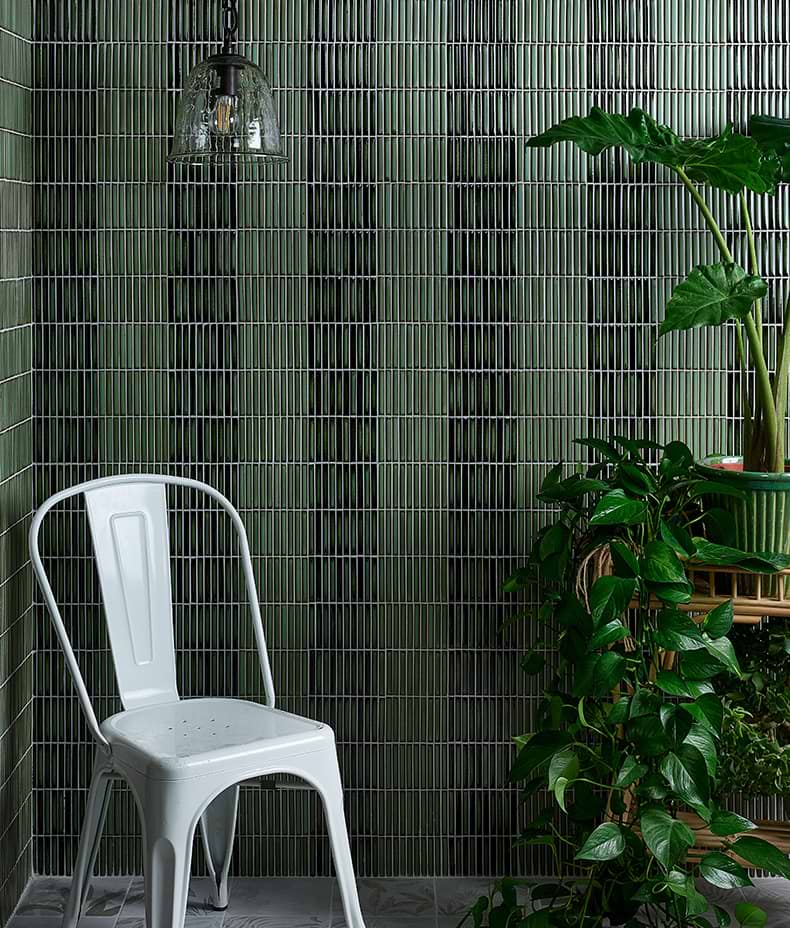 Bamboo Lustre Porcelain Mosaic Avocado