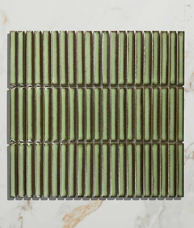 Bamboo Lustre Porcelain Mosaic Avocado