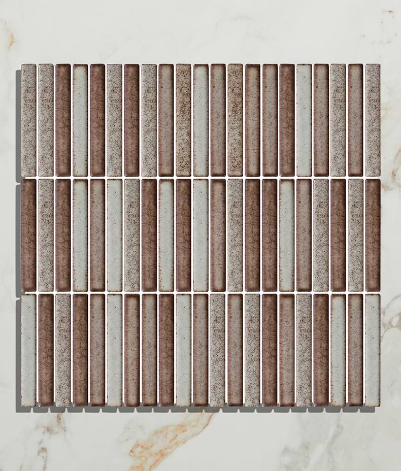 Bamboo Lustre Porcelain Mosaic Cappuccino