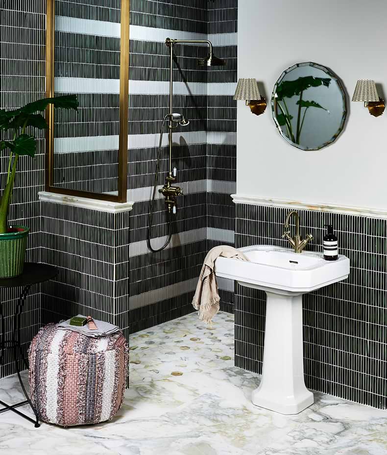 Bamboo Porcelain Mosaic White