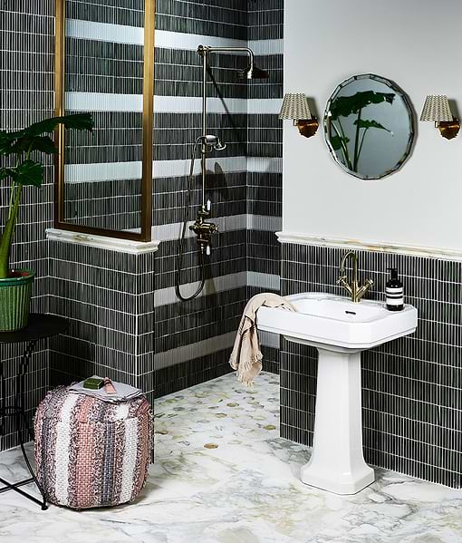 Bamboo Porcelain Mosaic White
