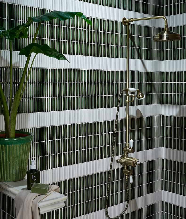 Bamboo Lustre Porcelain Mosaic Forest