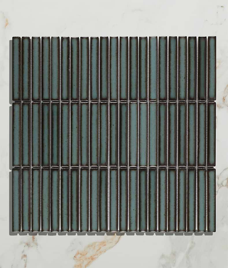 Bamboo Lustre Porcelain Mosaic Teal