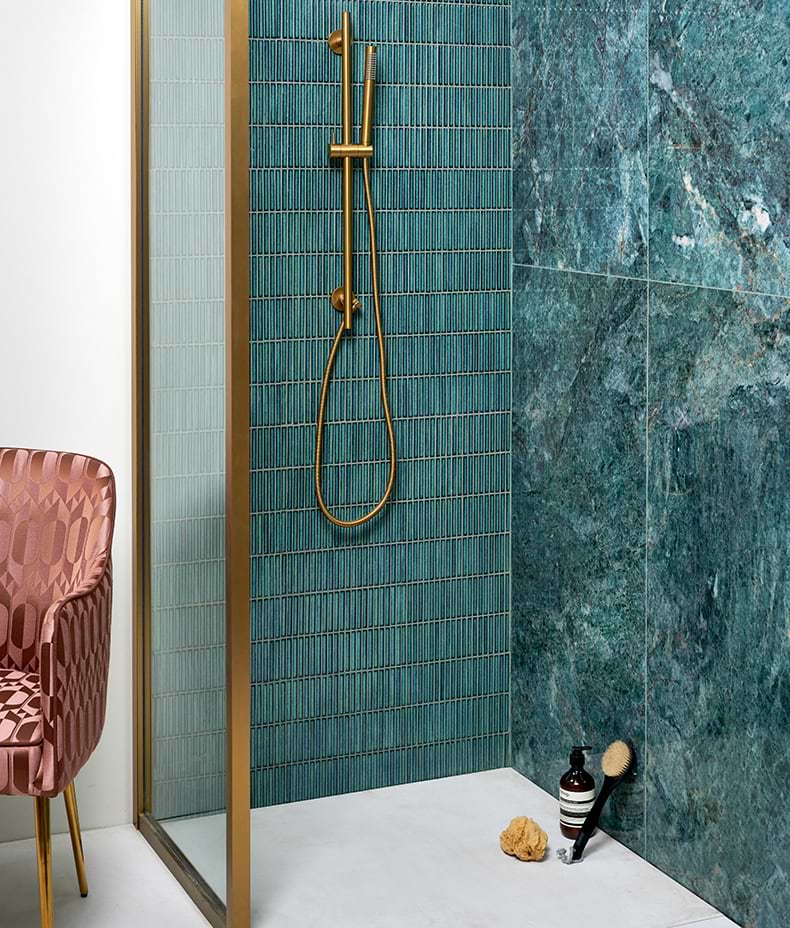 Bamboo Porcelain Mosaic Verdigris