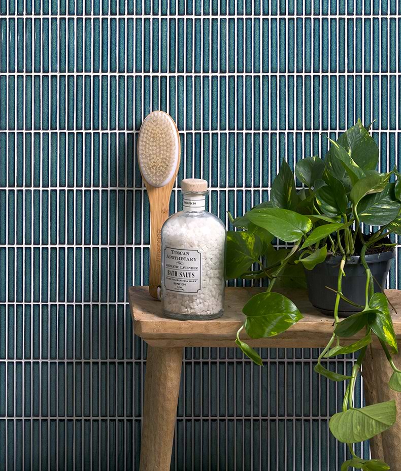 Bamboo Porcelain Mosaic Verdigris