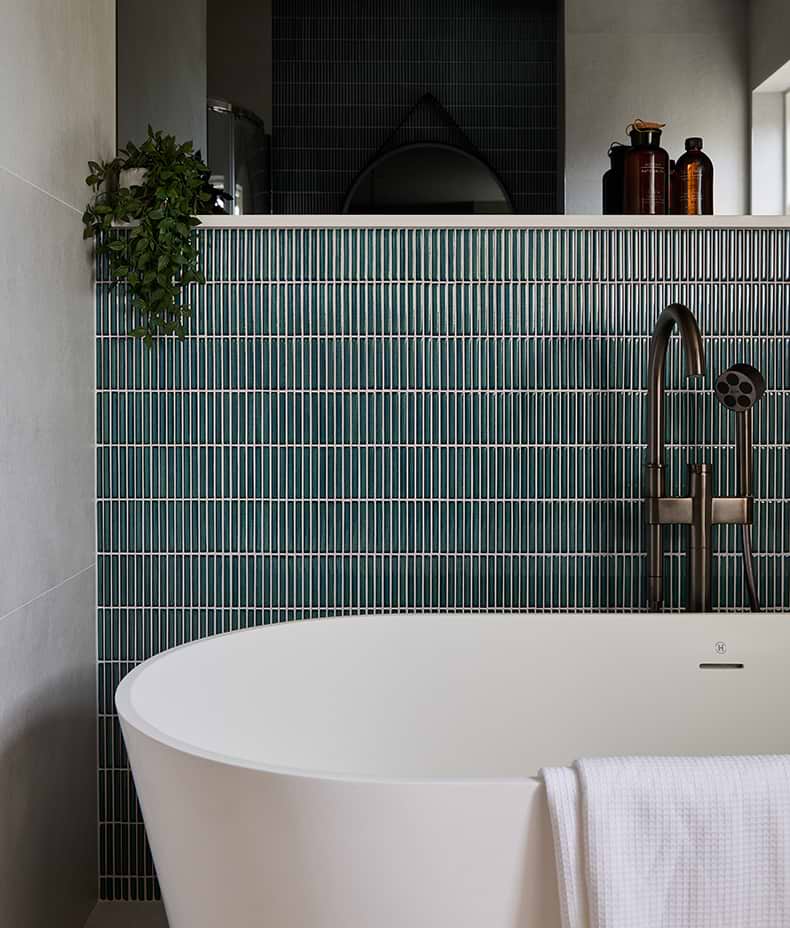 Bamboo Porcelain Mosaic Verdigris