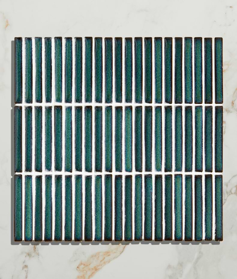 Bamboo Porcelain Mosaic Verdigris
