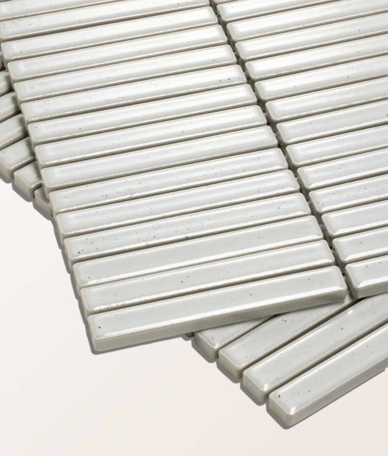 Bamboo Porcelain Mosaic Vintage White