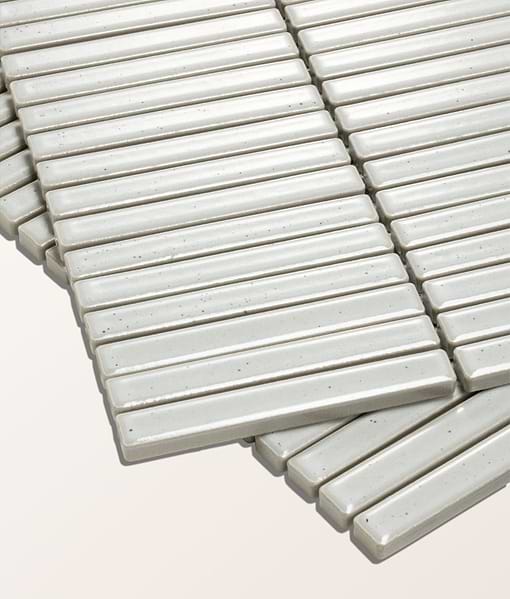 Bamboo Porcelain Mosaic Vintage White