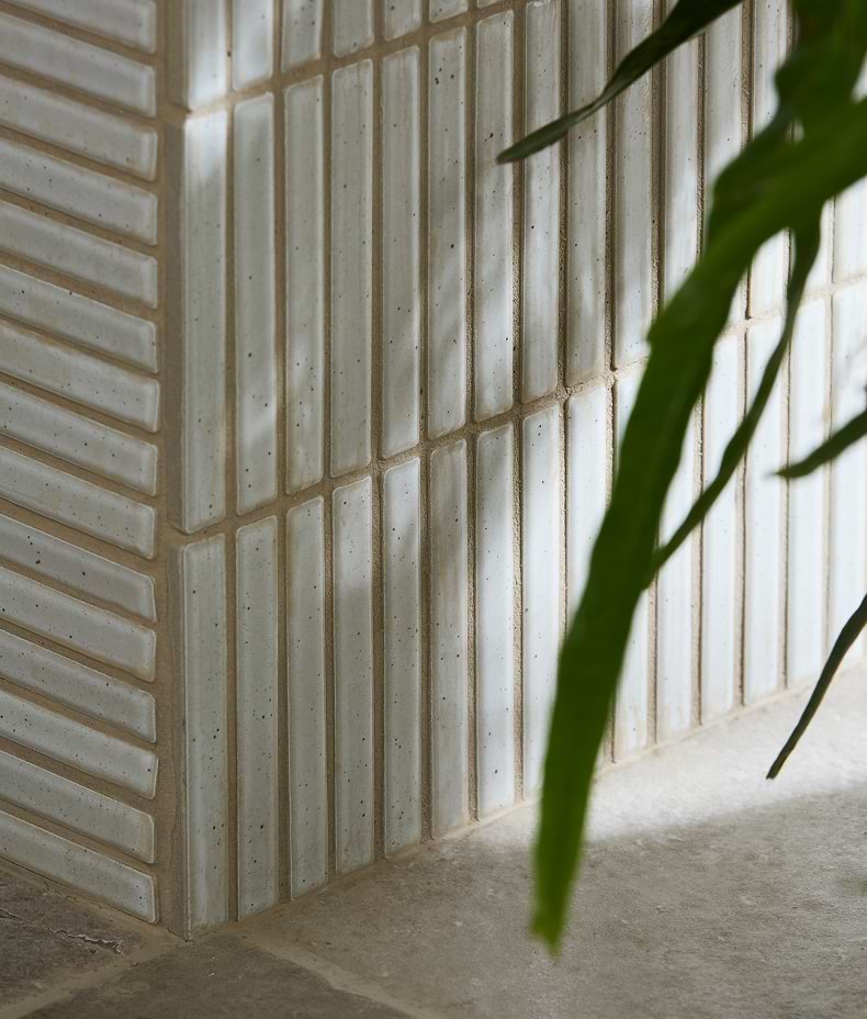 Bamboo Porcelain Mosaic Vintage White