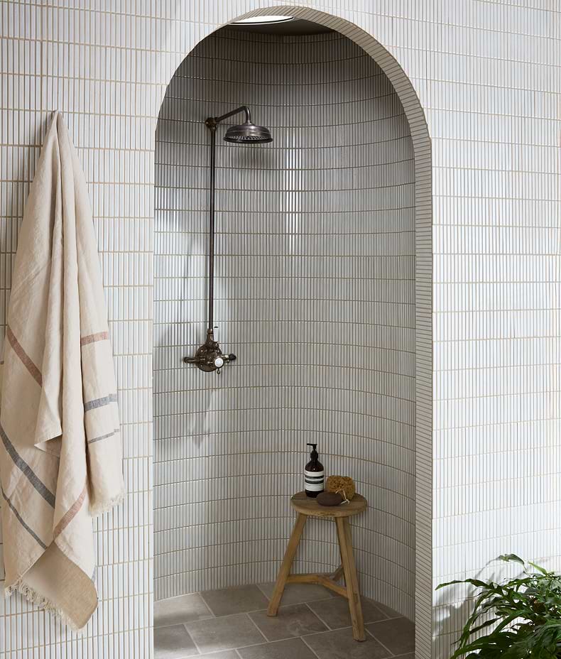 Bamboo Porcelain Mosaic Vintage White