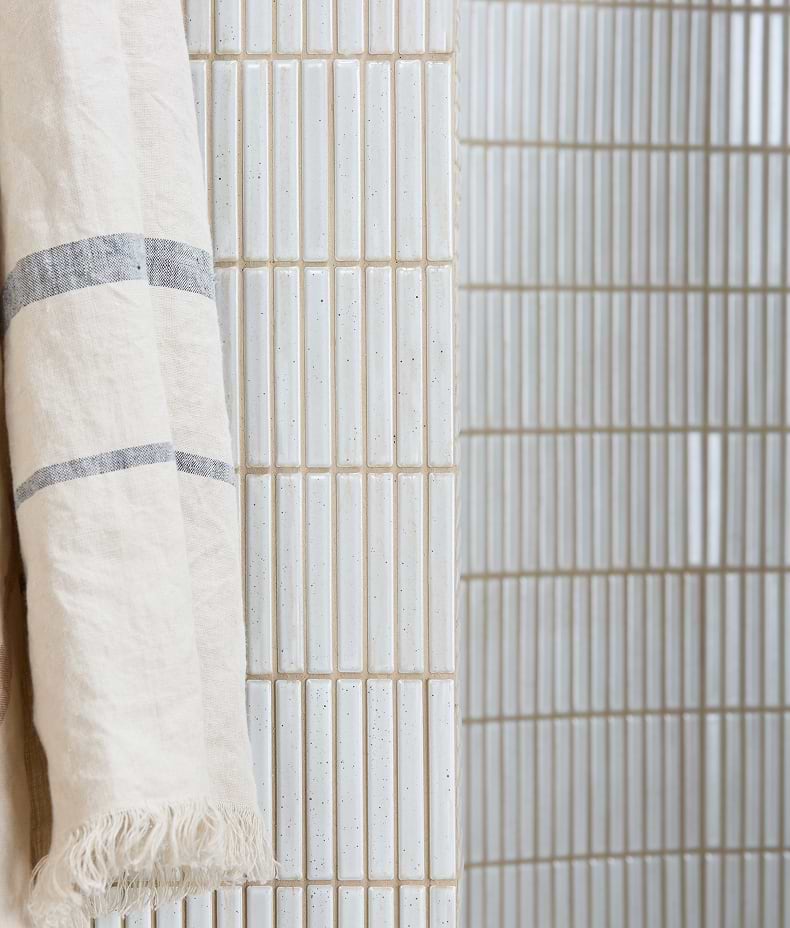 Bamboo Porcelain Mosaic Vintage White