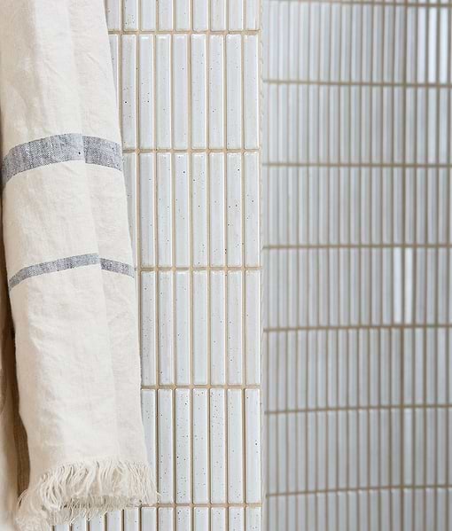 Bamboo Porcelain Mosaic Vintage White