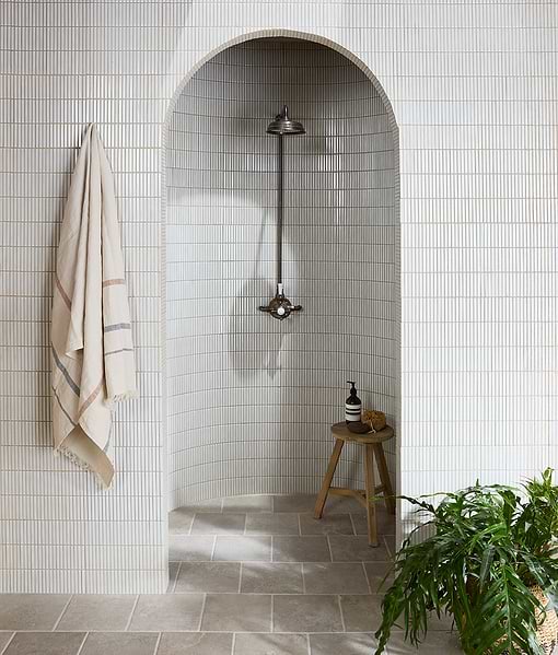 Bamboo Porcelain Mosaic Vintage White