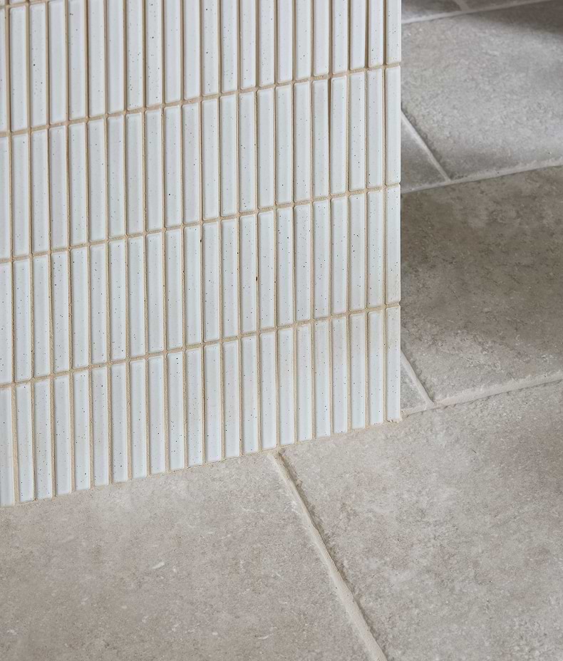 Bamboo Porcelain Mosaic Vintage White