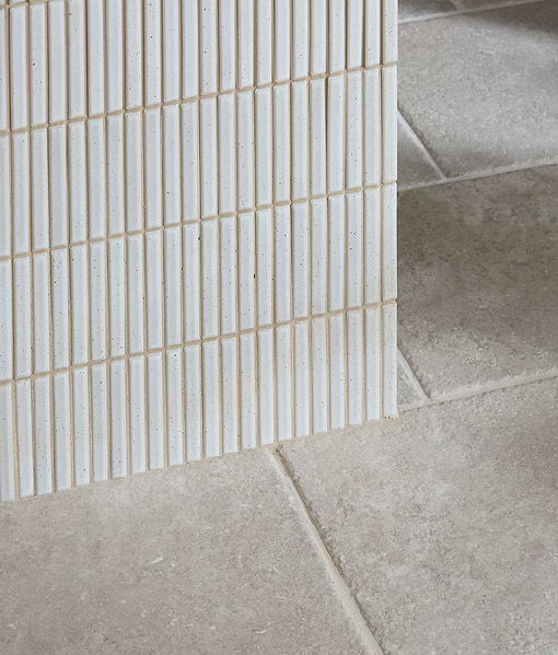 Bamboo Porcelain Mosaic Vintage White