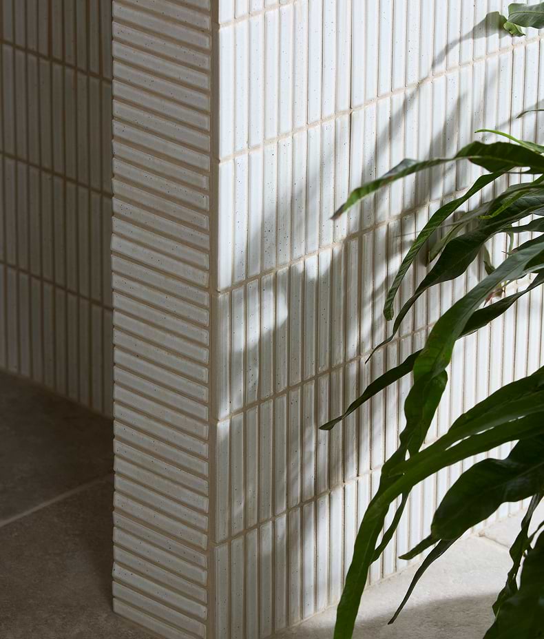 Bamboo Porcelain Mosaic Vintage White