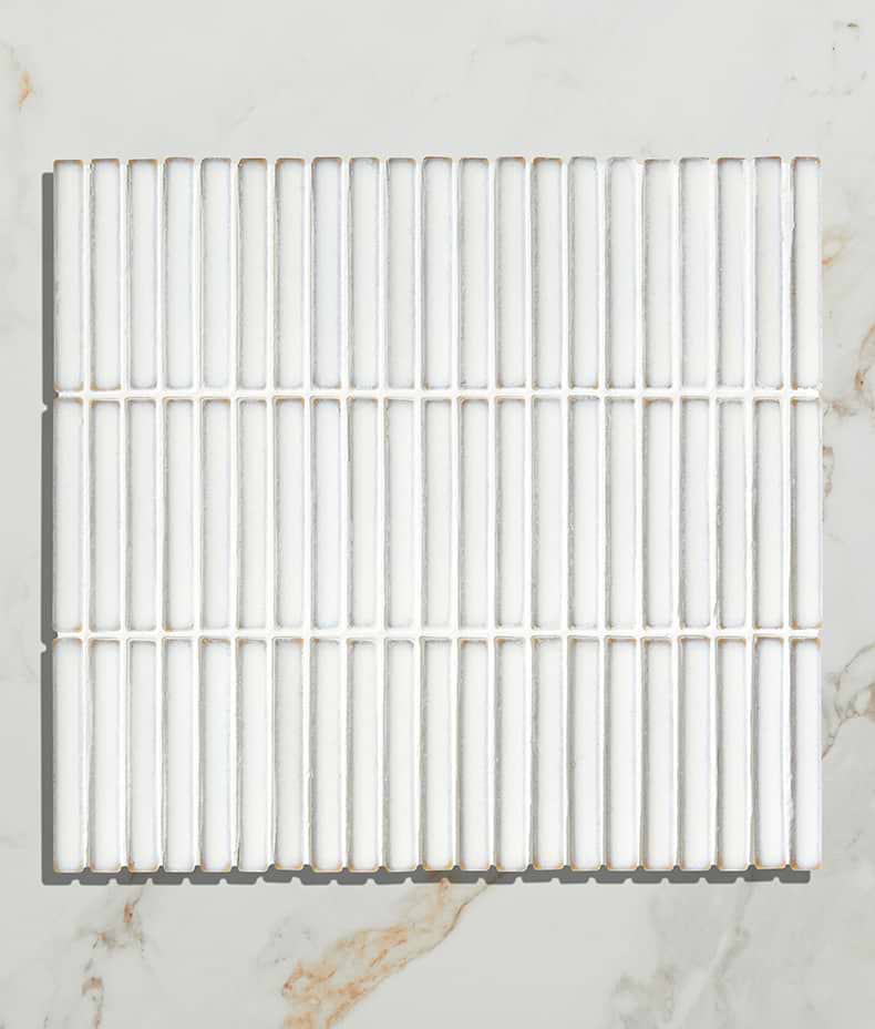 Bamboo Porcelain Mosaic White