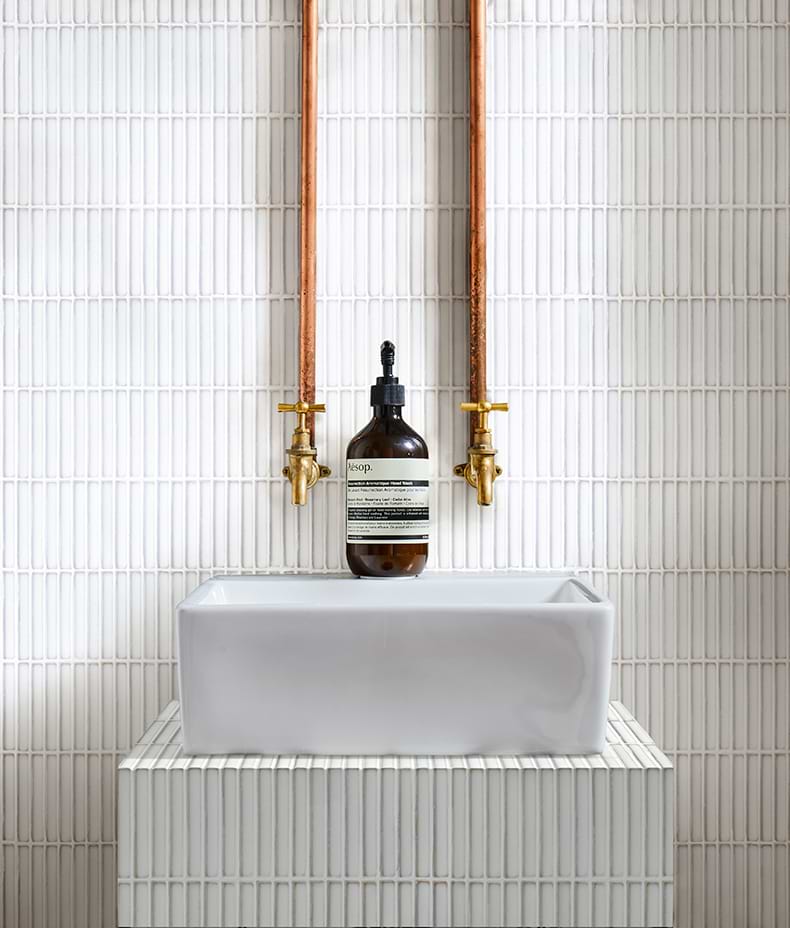 Bamboo Porcelain Mosaic White
