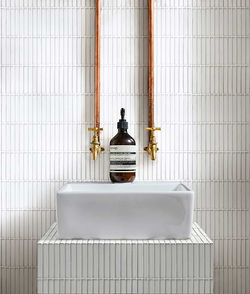 Bamboo Porcelain Mosaic White
