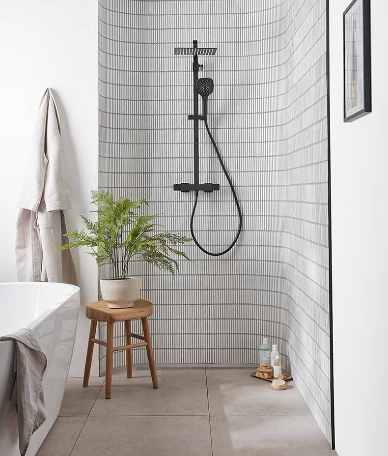 Bamboo Porcelain Mosaic White