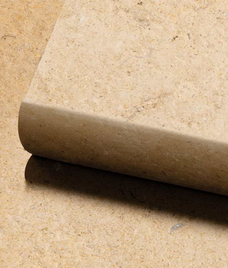 Buscot Limestone Tumbled & Etched Bullnosed Coping