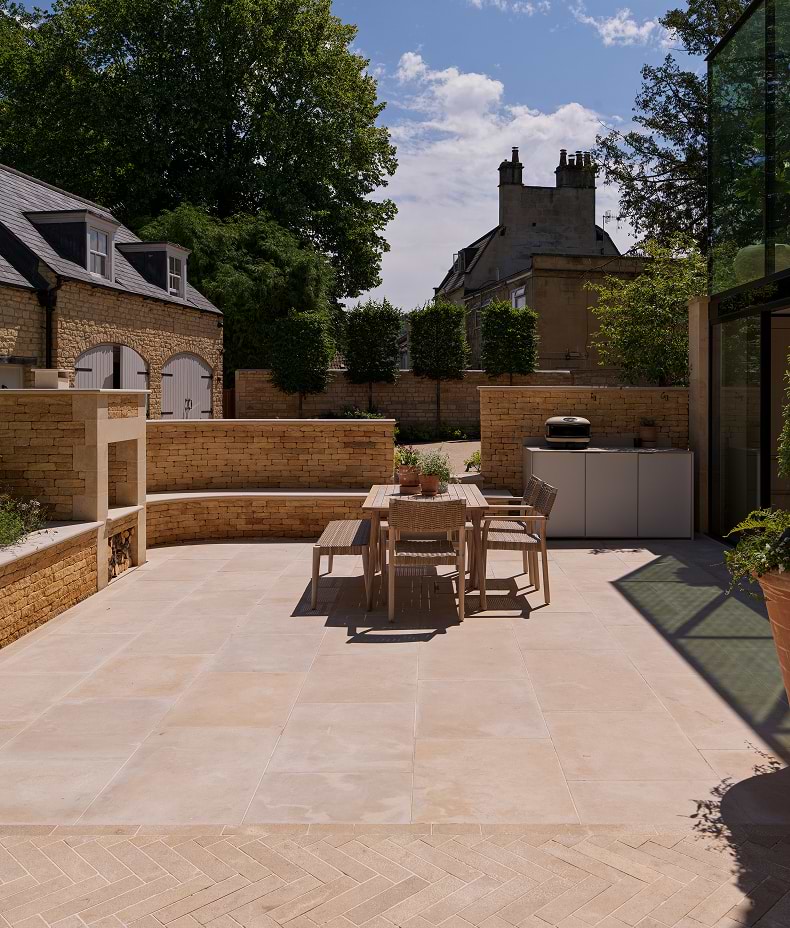 Buscot Limestone Paving Tumbled & Etched Finish