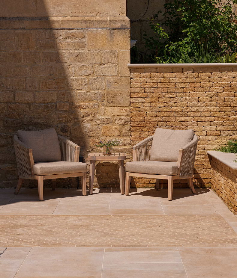 Buscot Limestone Paving Tumbled & Etched Finish