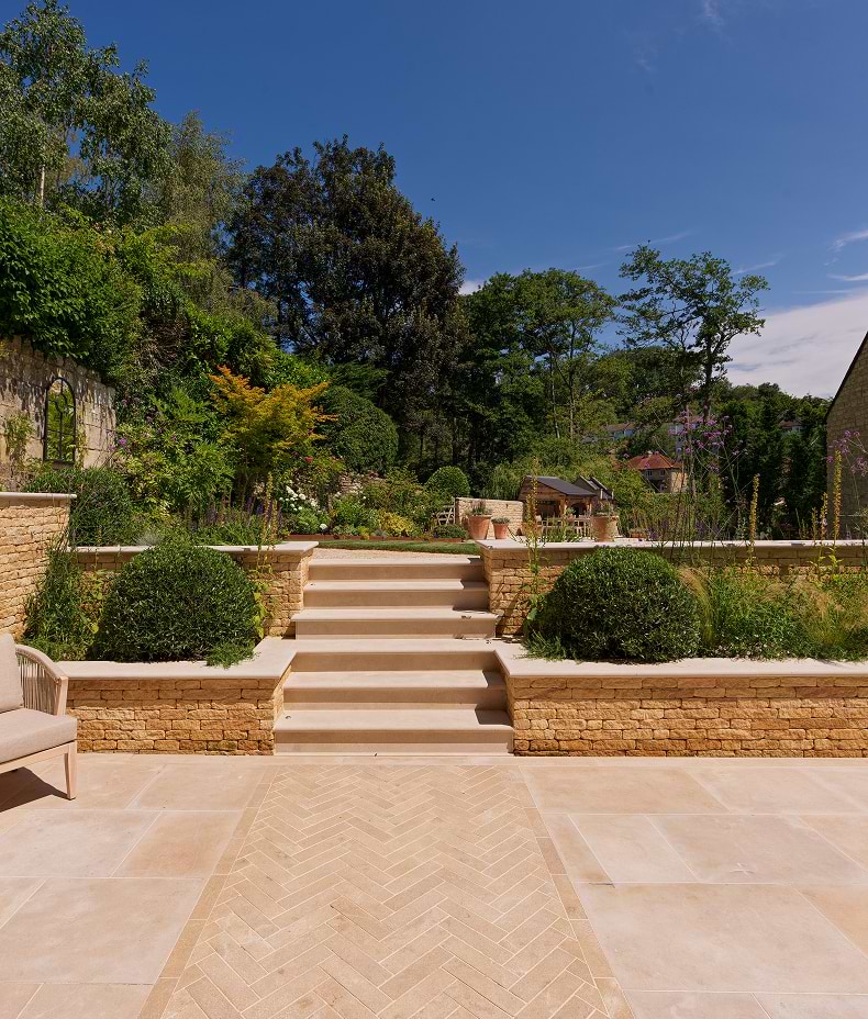 Buscot Limestone Paving Tumbled & Etched Finish