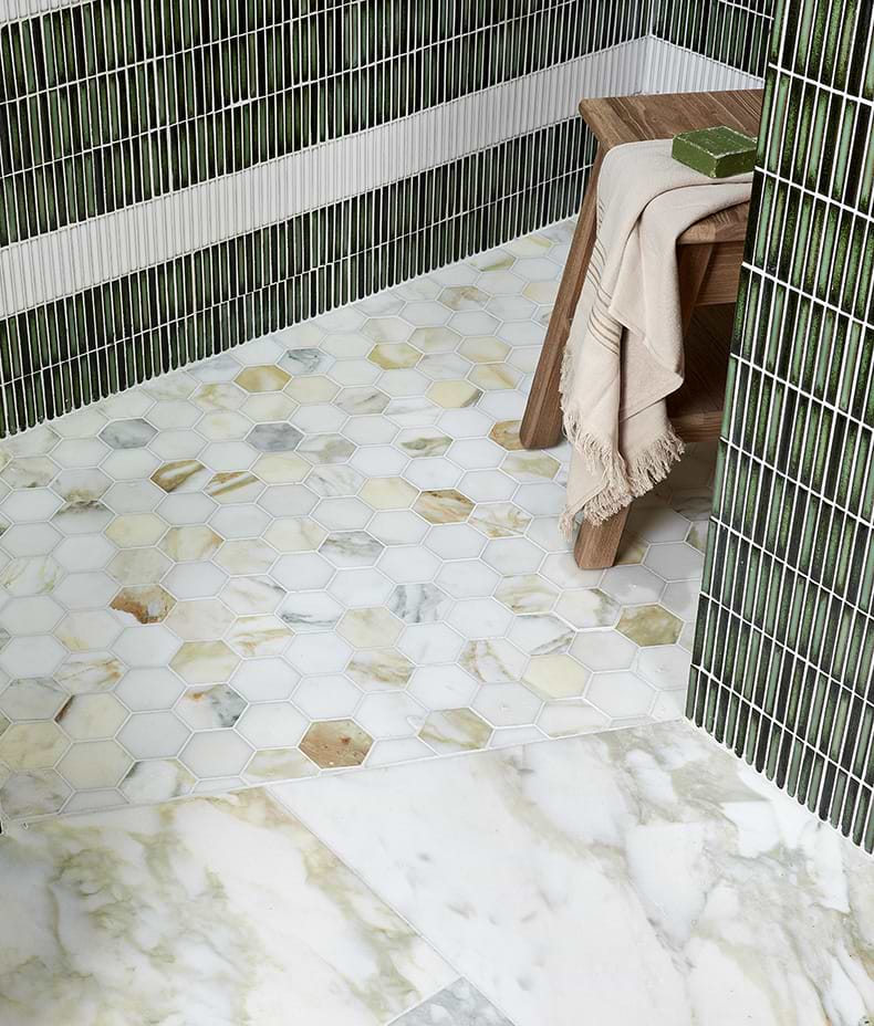 Palazzo Oro Honed Hexagon Mosaic