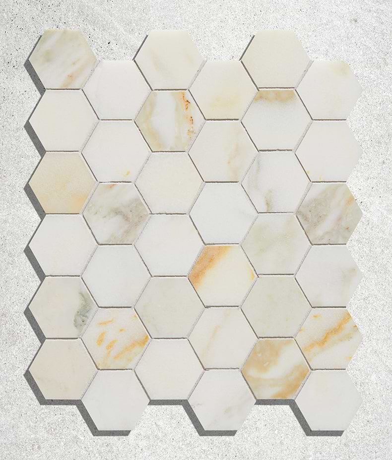 Palazzo Oro Honed Hexagon Mosaic
