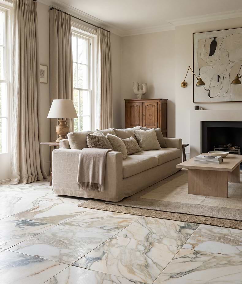 Calacatta Oceana Oro Leathered & Aged 61 x 61 x 2.0cm