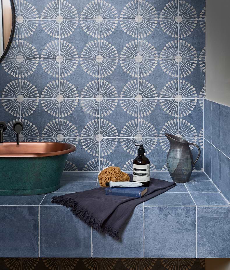 Cuba Porcelain Indigo Field