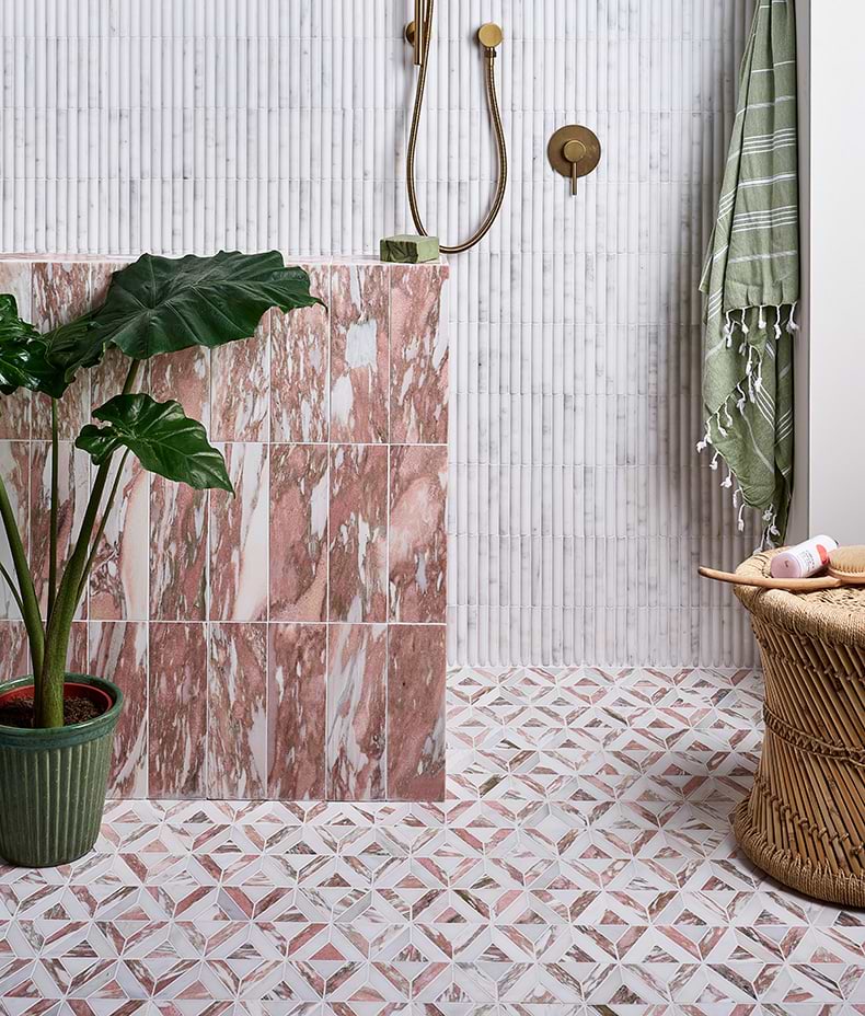 East Java Flamingo Marble Temple Mosaic