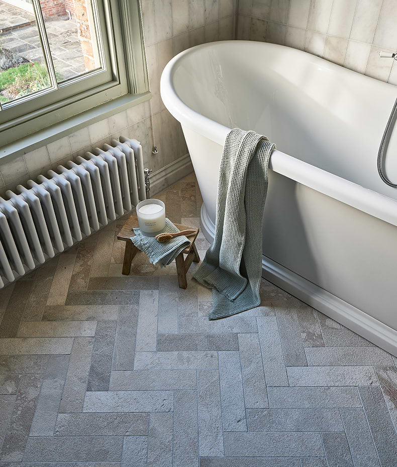 Enki Limestone Parquet Velvet Finish