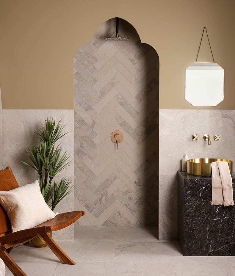 Enki Limestone Parquet Velvet Finish