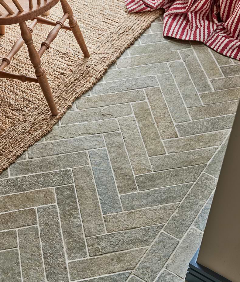 Trusloe Limestone Seasoned Finish Parquet