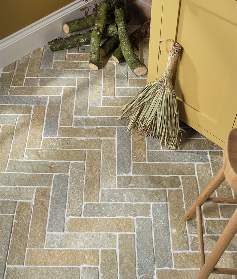 Trusloe Limestone Parquet Seasoned