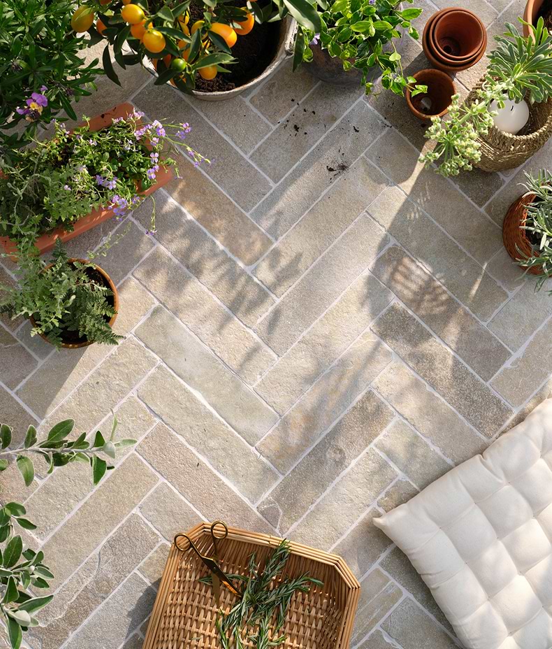 Trusloe Limestone Parquet Seasoned