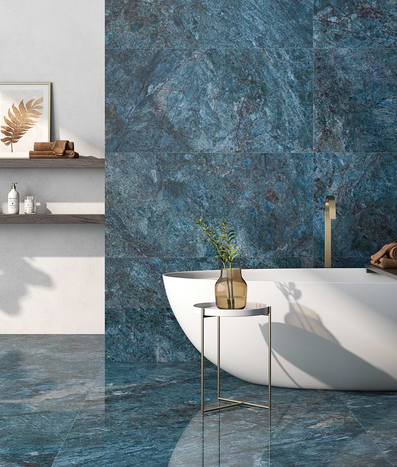 Marble Luxe Porcelain Azzuro