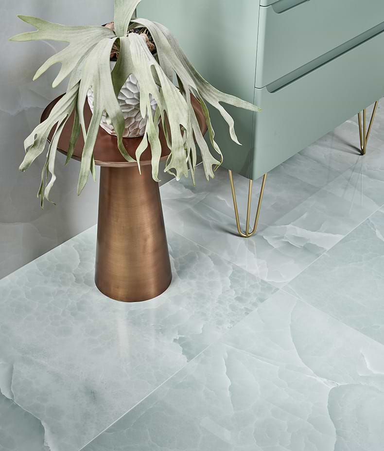 Illusion Whisper Onyx Porcelain Polished Lagoon