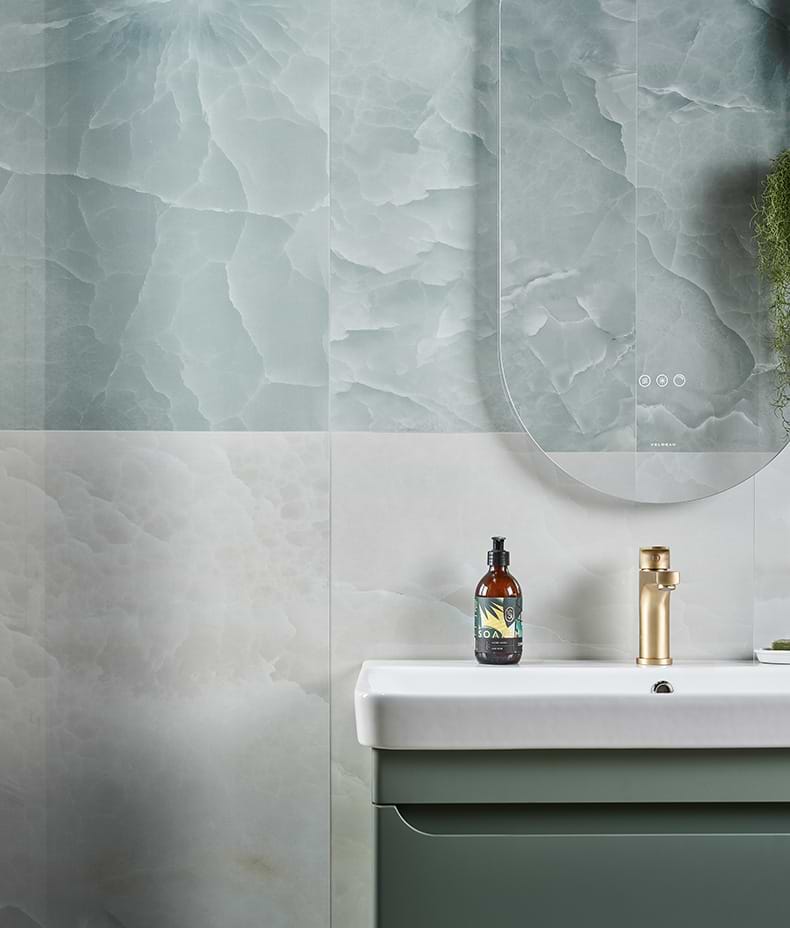 Illusion Whisper Onyx Porcelain Polished Lagoon