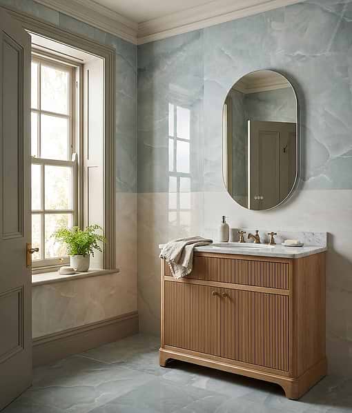 Illusion Whisper Onyx Porcelain Polished Lagoon