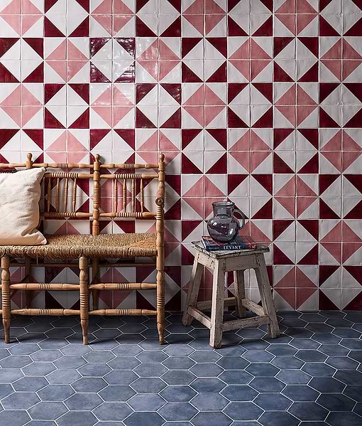 STUDIO Jamboree Handpainted Ceramic Coral Tri